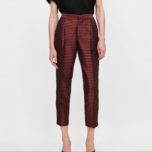 ZARA Jacquard Pants with Side Stripes